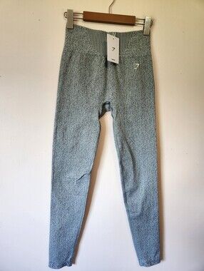 NWT Gymshark Marl Seamless High Waisted Athletic Workout Leggings Light Grey S